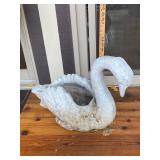 Concrete Swan planter- see photo for damage