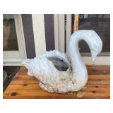 Concrete Swan planter- see photo for damage