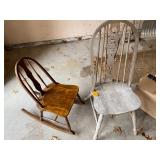 Childs rocking chair, old wood chair for project