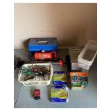 Tackle box, extension cords, ecolab box/critter catcher