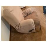 Recliner w/ cover- See pictures for damage