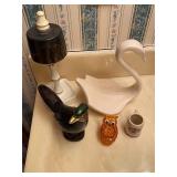 Toothbrush holder, swan, owl, perfume bottle