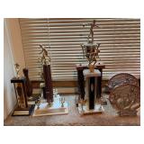 Trophies, Trash bin, Binders