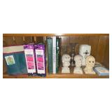 Garden books, tool belt, decor