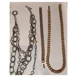 Silver/gold toned necklace/bracelet set