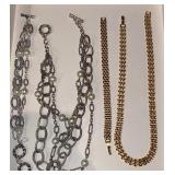 Silver/gold toned necklace/bracelet set