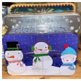 Wall rack and miscellaneous decor, blue garland