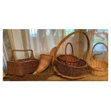 Wicker baskets, cornucopia, condiment holder