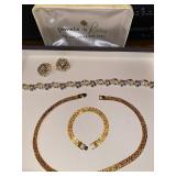 Vintage necklace, bracelets, earrings