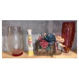 Vases w/ miscellaneous decor
