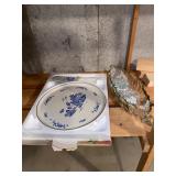 Dessert Plate, short glass vase with marbles