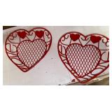 Old bottle, scissor sharpener, heart baskets, Desire street car