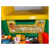 Vintage kids toys, Sesame Street stepstool, chess pieces
