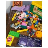 Vintage kids toys, Sesame Street stepstool, chess pieces