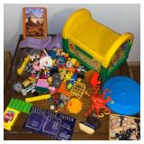 Vintage kids toys, Sesame Street stepstool, chess pieces