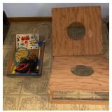 Mixed toy lot, handmade beanbag game