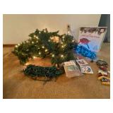 Christmas decor, garland, lights, stand-All Tested