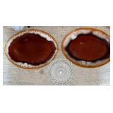 Wall art, two plates, glassware