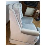 Blue swivel rocker chair w/ ottoman