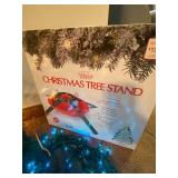 Christmas decor, garland, lights, stand-All Tested