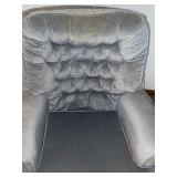 Blue swivel rocker chair w/ ottoman
