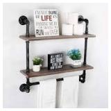 Rustic Industrial 2 Tier Shelf