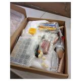 crafting kit with white shelf