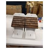 squirrel feeder set of 2 brown and white