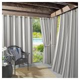 Sun Zero Valencia 54" x 95" Cabana Stripe Indoor/Outdoor Uv Protectant Curtain Panel 3pkgs