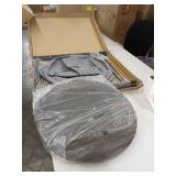 black side table with basket fabric