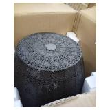 moroccan patterned black garden stool Moroccan lace stool