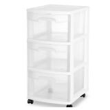 Sterilite 3 Drawer Cart, White set of 2
