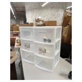 Sterilite 3 Drawer Cart, White set of 2