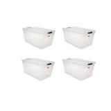 Rubbermaid Cleverstore 95 Quart Clear Plastic Storage Container & Lid, (4 Pack) broken lids