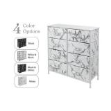 Sorbus Dresser w/8 Drawers - Bedroom Chest Furniture Tower - Marble Collection in White