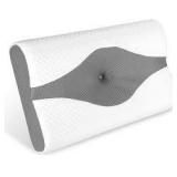 cervical pillow contour memory white and grey pillow