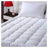 white quilted mattress cover full queen