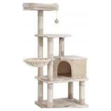 fearndrea by songmics cat tree with postmortem kitten tan