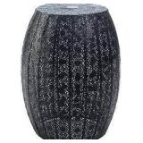 moroccan patterned black garden stool Moroccan lace stool