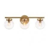 solar bathroom vanity lights fixture 3 lights copper gold