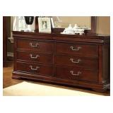 Furniture of America, Mandura 6-Drawer Dresser, Warm Cherry