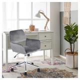 FurnitureR Multi-Colors Velvet Fit up Office Chair, Ross Grey
