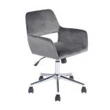 FurnitureR Multi-Colors Velvet Fit up Office Chair, Ross Grey