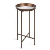 Kate and Laurel Celia Round Metal Foldable Tray Accent Table