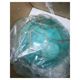 Aqua Elegant Designs Buoy Netted Brushed Nickel Coastal Ocean Sea Glass Pendant with Natural Rope Retail $96.99