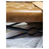 Amrah Home Montague Tan Leather Tufted Bench, 127x56x43cm