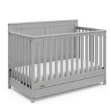 Graco Hadley 4-in-1 Convertible Crib with Drawer Pebble Gray- Retail:$259.99