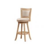 Boraam Melrose 29" Swivel Bar Stool, Cream Wire-Brush