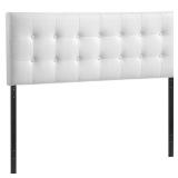 Emily Queen Upholstered Vinyl Headboard White - Modway