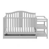 Graco Solano 4-in-1 Convertible Crib and Changer with Drawer, Pebble Gray- Retail:$378.99